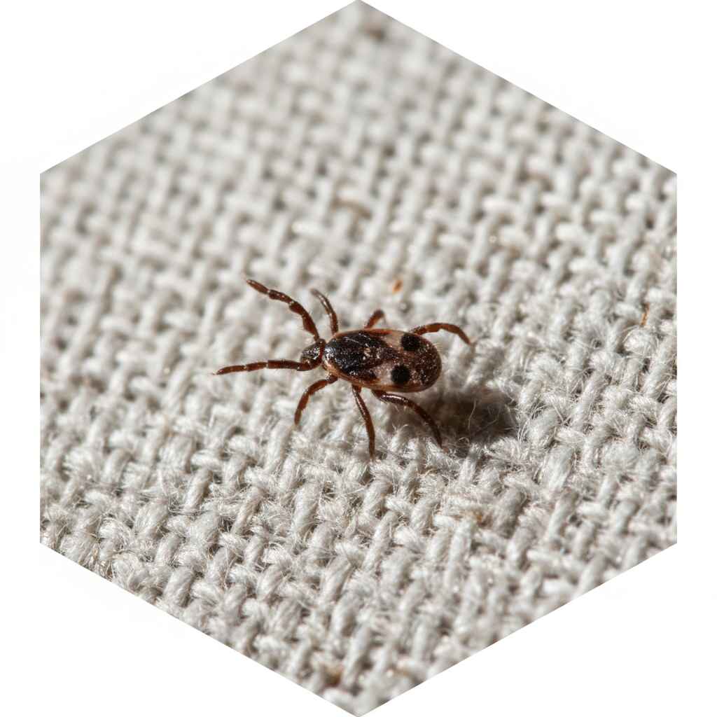 Иксодовый клещ крупным планом на траве