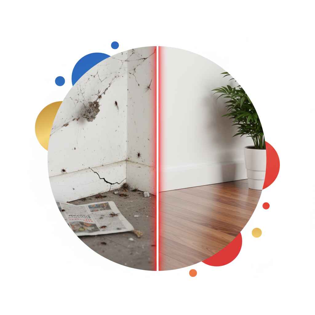 Уничтожение тараканов в Москве - фото до и после